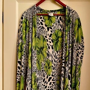 Bright green/animal print jacket